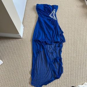 Blue high low formal dress